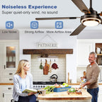 42-Inch Ceiling Fan with Light: Brushed Nickel Fans
