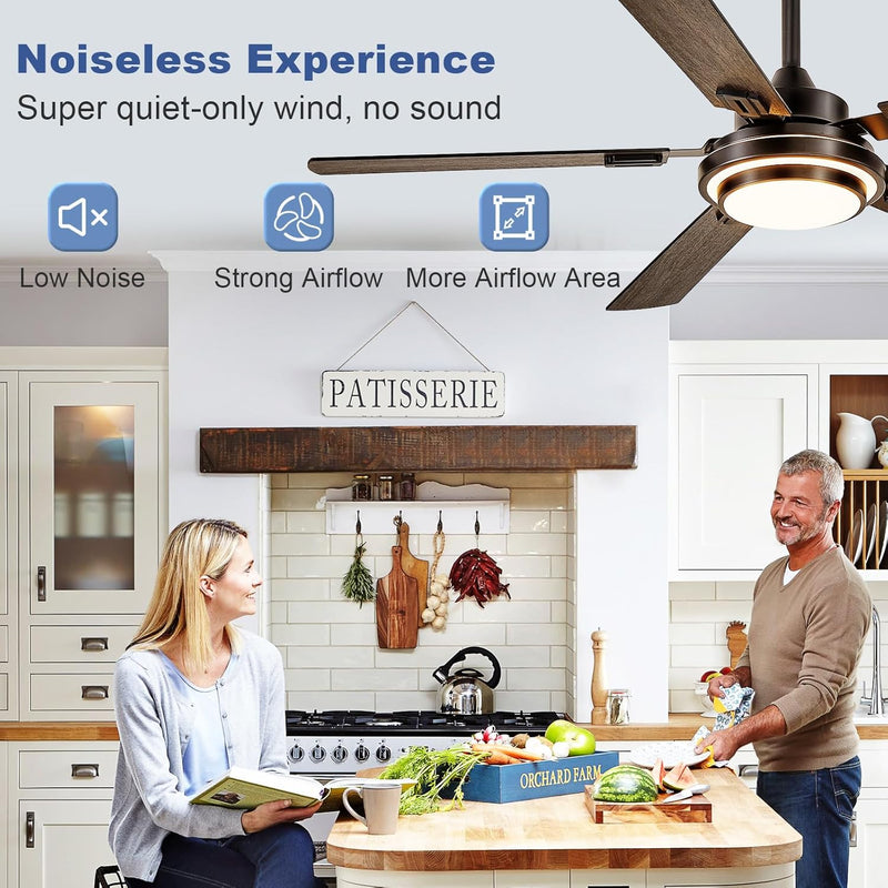 42-Inch Ceiling Fan with Light: Brushed Nickel Fans