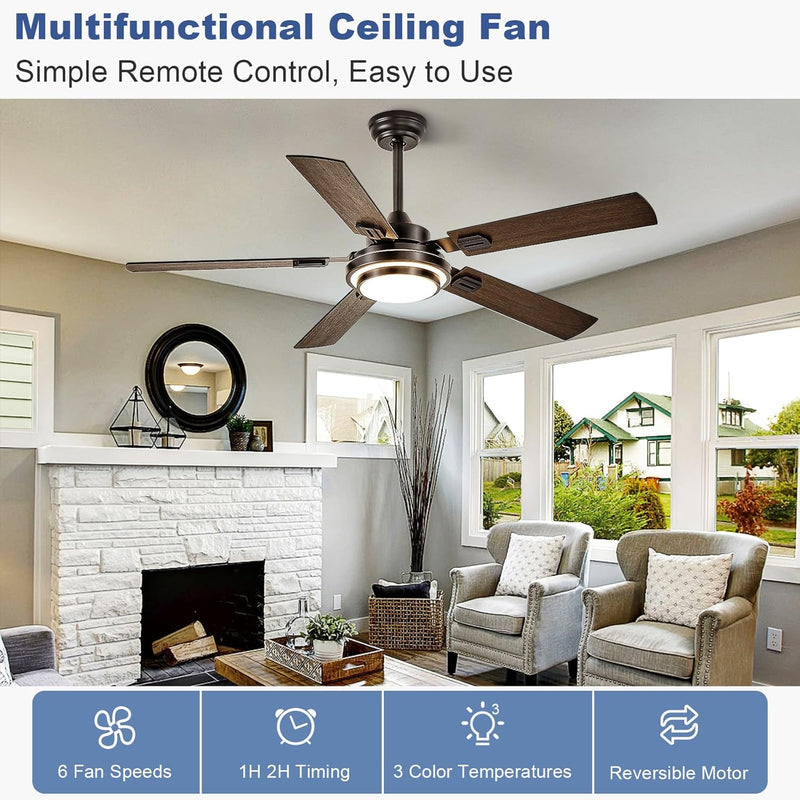 42-Inch Ceiling Fan with Light: Brushed Nickel Fans