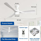 42-Inch Ceiling Fans with Lights: 3 Blade Flush
