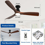 42-Inch Ceiling Fans with Lights: 3 Blade Flush