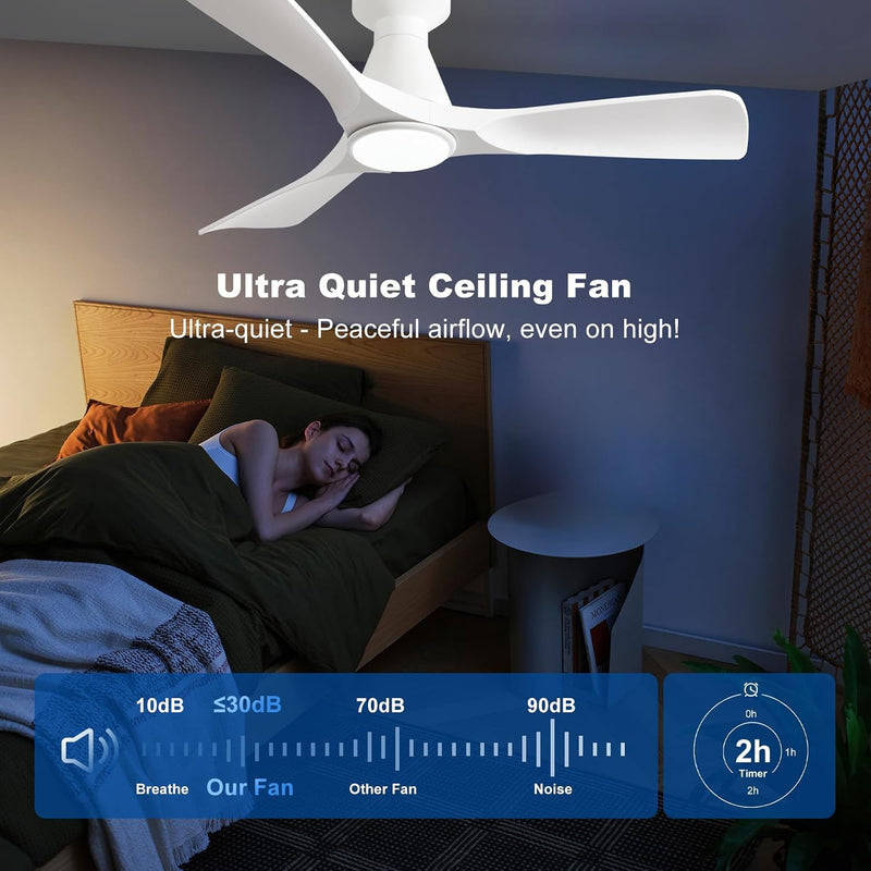 42-Inch Ceiling Fans with Lights: 3 Blade Flush