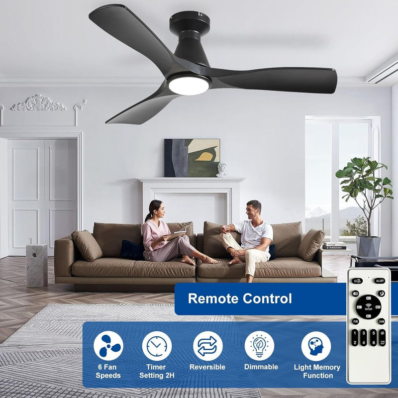 42-Inch Ceiling Fans with Lights: 3 Blade Flush