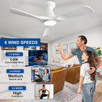 42-Inch Ceiling Fans with Lights: 3 Blade Flush