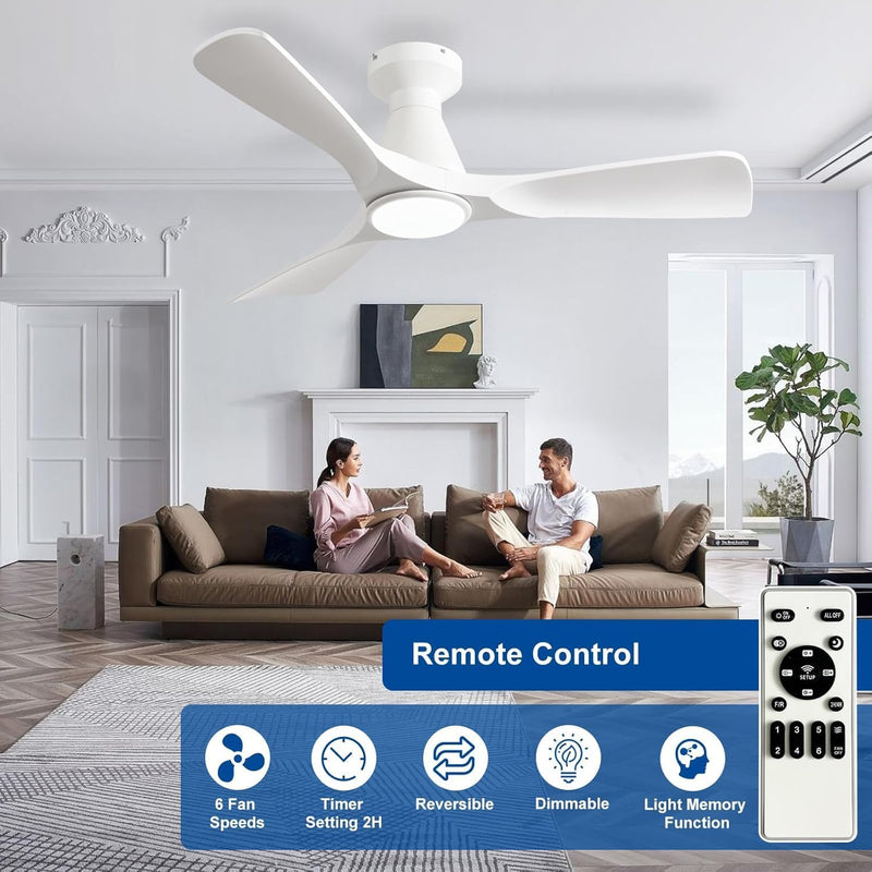 42-Inch Ceiling Fans with Lights: 3 Blade Flush
