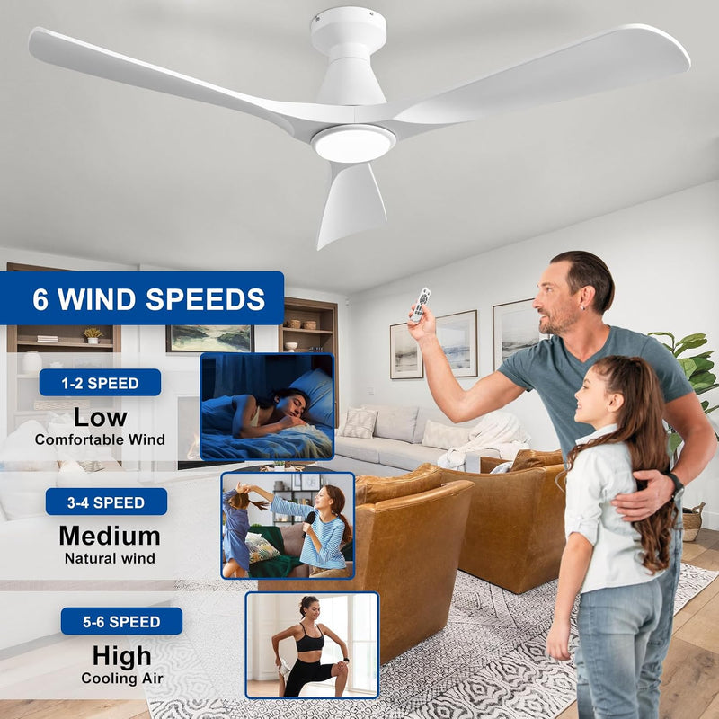 42-Inch Ceiling Fans with Lights: 3 Blade Flush