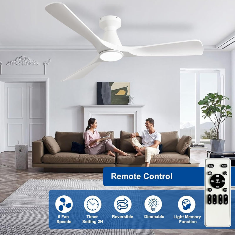 42-Inch Ceiling Fans with Lights: 3 Blade Flush