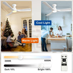 42-Inch Ceiling Fans with Lights: 3 Blade Flush