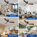 42-Inch Ceiling Fans with Lights: 3 Blade Flush