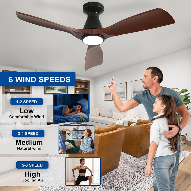 42-Inch Ceiling Fans with Lights: 3 Blade Flush