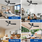 42-Inch Ceiling Fans with Lights: 3 Blade Flush