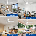 42-Inch Ceiling Fans with Lights: 3 Blade Flush