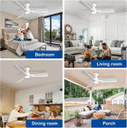 42-Inch Ceiling Fans with Lights: 3 Blade Flush