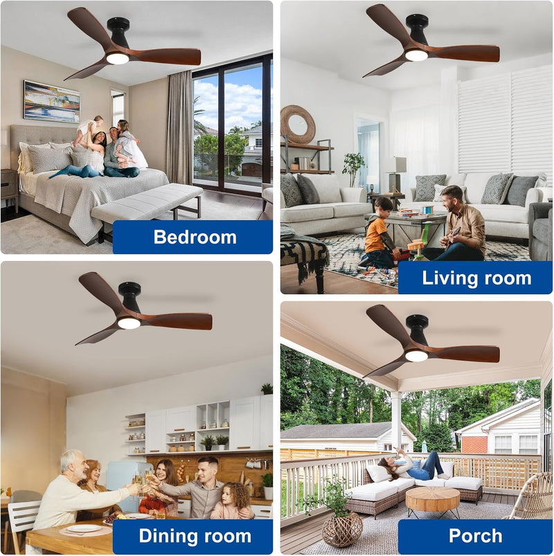 42-Inch Ceiling Fans with Lights: 3 Blade Flush