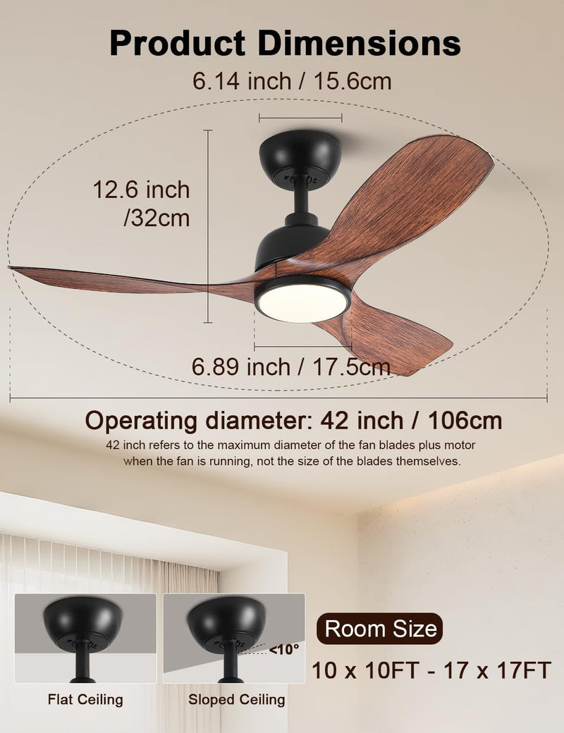 42 Inch Cover Outdoor Ceiling Fans with Lights