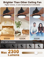 42 Inch Cover Outdoor Ceiling Fans with Lights