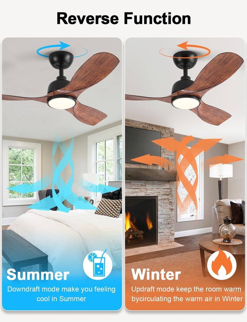 42 Inch Cover Outdoor Ceiling Fans with Lights