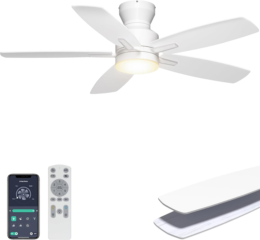 42'' Low Profile Ceiling Fan with Light Remote