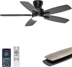 42'' Low Profile Ceiling Fan with Light Remote