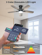 42'' Low Profile Ceiling Fan with Light Remote