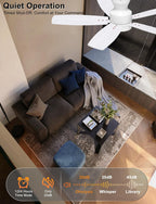 42'' Low Profile Ceiling Fan with Light Remote