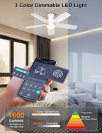 42'' Low Profile Ceiling Fan with Light Remote