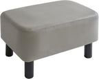 42CM Footstool Rectangle Ottoman with Stable Wooden Legs