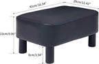 42CM Footstool Rectangle Ottoman with Stable Wooden Legs