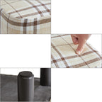 42CM Footstool Rectangle Ottoman with Stable Wooden Legs