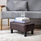 42CM Footstool Rectangle Ottoman with Stable Wooden Legs