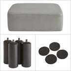 42CM Footstool Rectangle Ottoman with Stable Wooden Legs