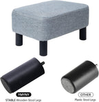 42CM Footstool Rectangle Ottoman with Stable Wooden Legs