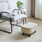 42CM Footstool Rectangle Ottoman with Stable Wooden Legs
