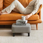 42CM Footstool Rectangle Ottoman with Stable Wooden Legs