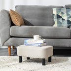 42CM Footstool Rectangle Ottoman with Stable Wooden Legs