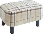 42CM Footstool Rectangle Ottoman with Stable Wooden Legs
