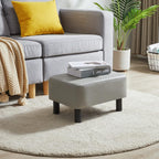 42CM Footstool Rectangle Ottoman with Stable Wooden Legs