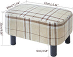 42CM Footstool Rectangle Ottoman with Stable Wooden Legs