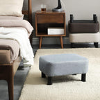 42CM Footstool Rectangle Ottoman with Stable Wooden Legs