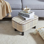 42CM Footstool Rectangle Ottoman with Stable Wooden Legs