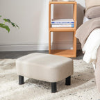 42CM Footstool Rectangle Ottoman with Stable Wooden Legs