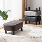 42CM Footstool Rectangle Ottoman with Stable Wooden Legs