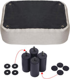 42CM Footstool Rectangle Ottoman with Stable Wooden Legs