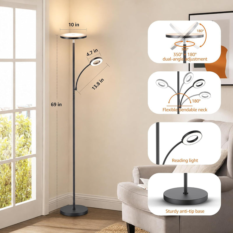 42W Super Bright Uplighter Floor Lamp for Living