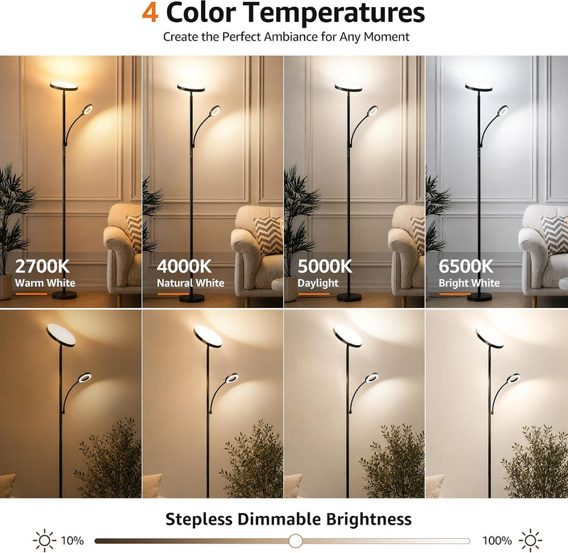 42W Super Bright Uplighter Floor Lamp for Living