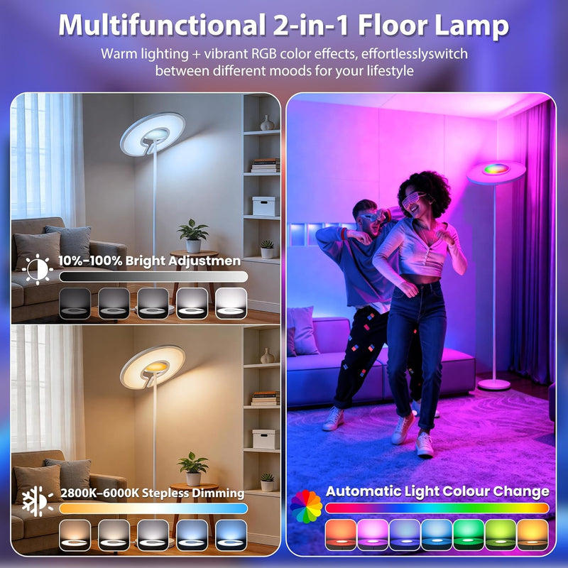 4300lm Super Bright Floor Lamp 40W+8W Dimmable LED