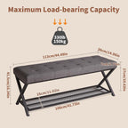 44.5” Shoe Storage Bench with Seat PU Leather