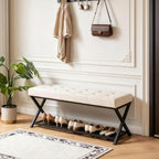44.5” Shoe Storage Bench with Seat PU Leather