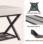 44.5” Shoe Storage Bench with Seat PU Leather