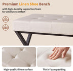 44.5” Shoe Storage Bench with Seat PU Leather
